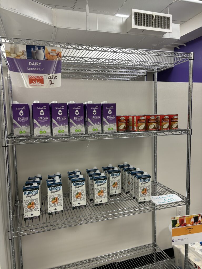 Photo of the milk section of the pantry.