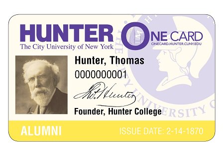 Picture of a Hunter ID template using the image and name of the founder, Thomas Hunter. 